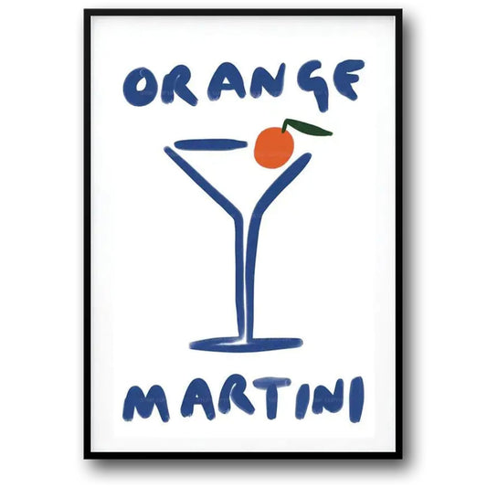 Minimalistic Orange Martini | Modern Art