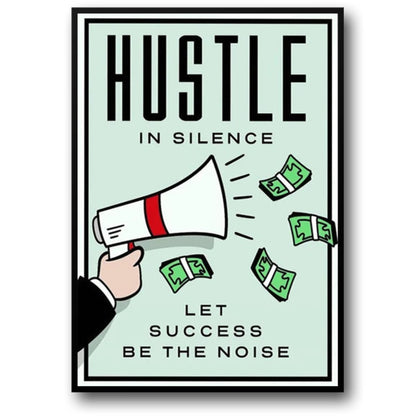 Hustle in Silence | Modern Motivational Art