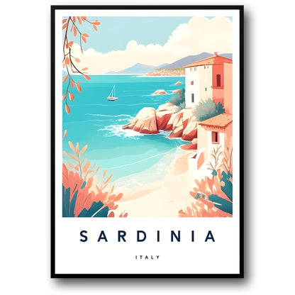 Retro Sardinia Cityscape | Vintage Italy