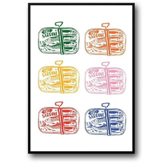 Sardine Blue | Minimalist Seafood Art Poster