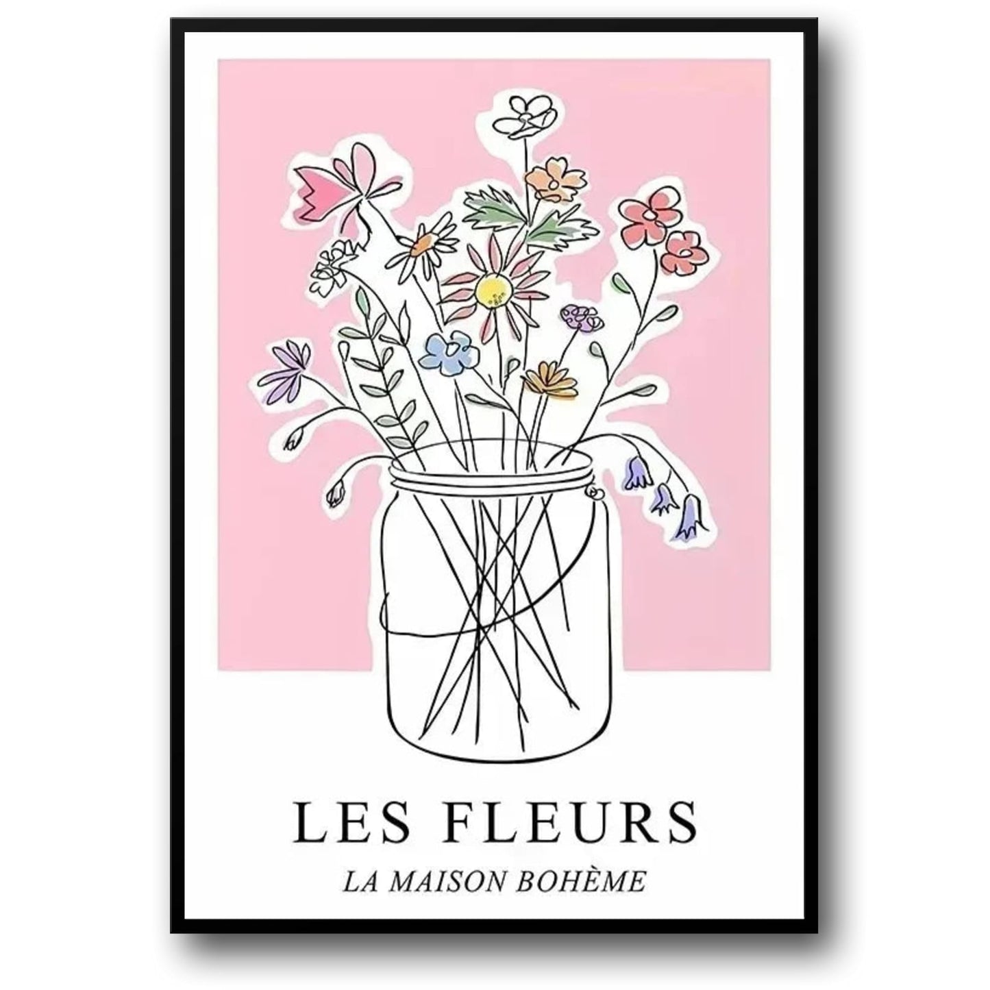 Les Fleurs Poster | Garden Blossoms | Bohemian Home Art Decor