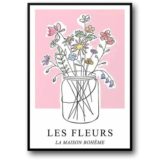 Les Fleurs Poster | Garden Blossoms | Bohemian Home Art Decor