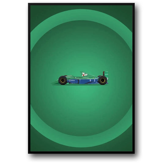 Jordan 191 F1 | Vintage Racing Poster | Jordan's First Formula One Car in 7UP Livery | Iconic F1 Moments