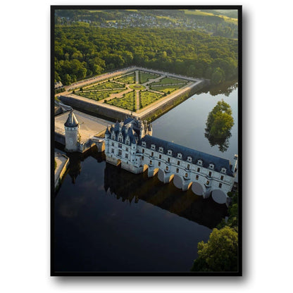Majestic European Castles Poster | France | Château de Chenonceau | Built in 1514 | Scenic Architecture Art Decor
