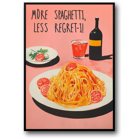 70s Spaghetti Ad Art | Retro Kitchen Decor