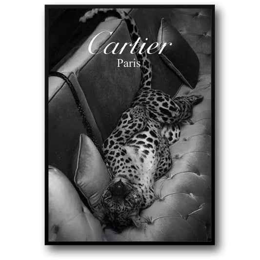 Cartier Poster | Jaguar Photoshoot | Silhouettes & Skylines Art | Paris Fashion Tribute | Wall Art Decor