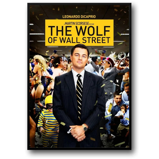 The Wolf of Wall Street Poster | Leonardo DiCaprio Canvas Art | Classic Movie Wall Decor | Home & Living Room