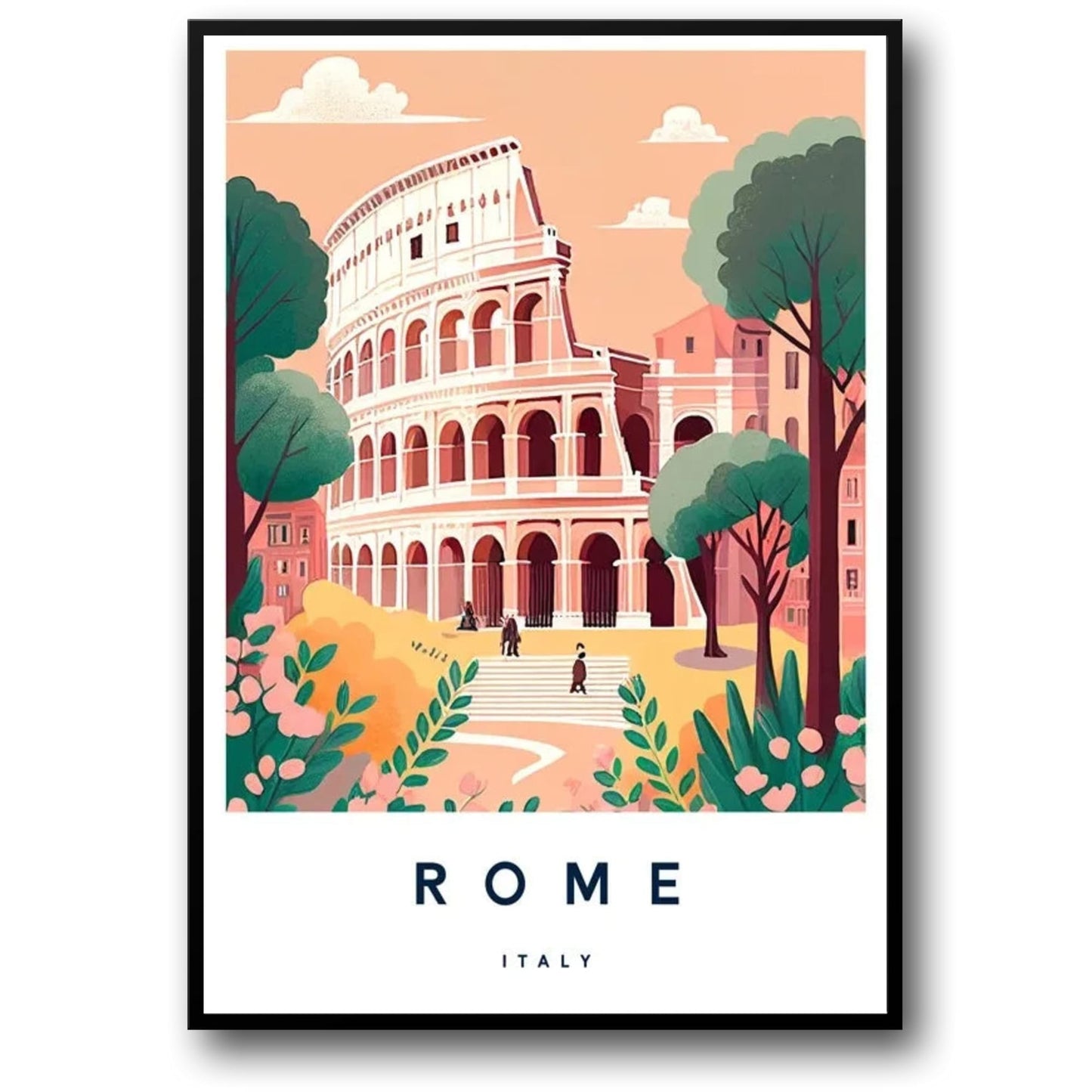 Rome Cityscape Art | Italian Landmark | Travel Poster | Wall Decor | Home & Garden | Artistic Print