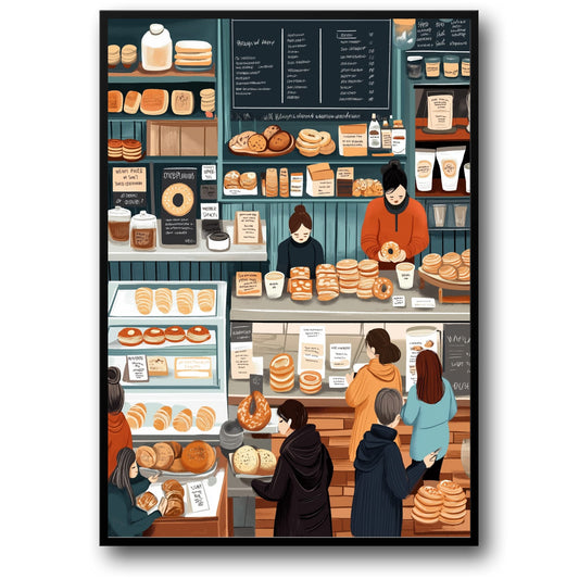 Artisan Bakery Illustration | Warm-Toned Breads & Pastries