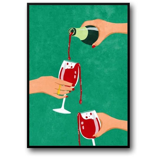Vibrant Wine Pour Poster | Celebratory Art | Stylish Wall Decor | Home Decoration
