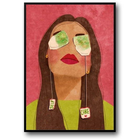 Tea Time Relaxation Poster | Self Care Modern Art | Tranquil Wall Decor for Home