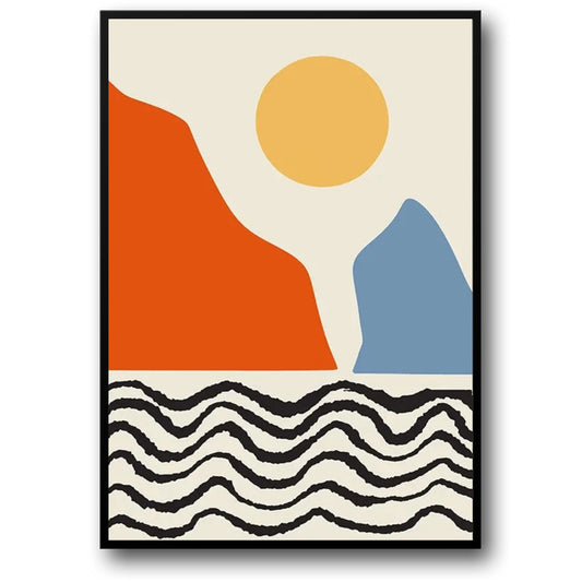 Piet Mondrian | Red & Blue Abstract Mountains