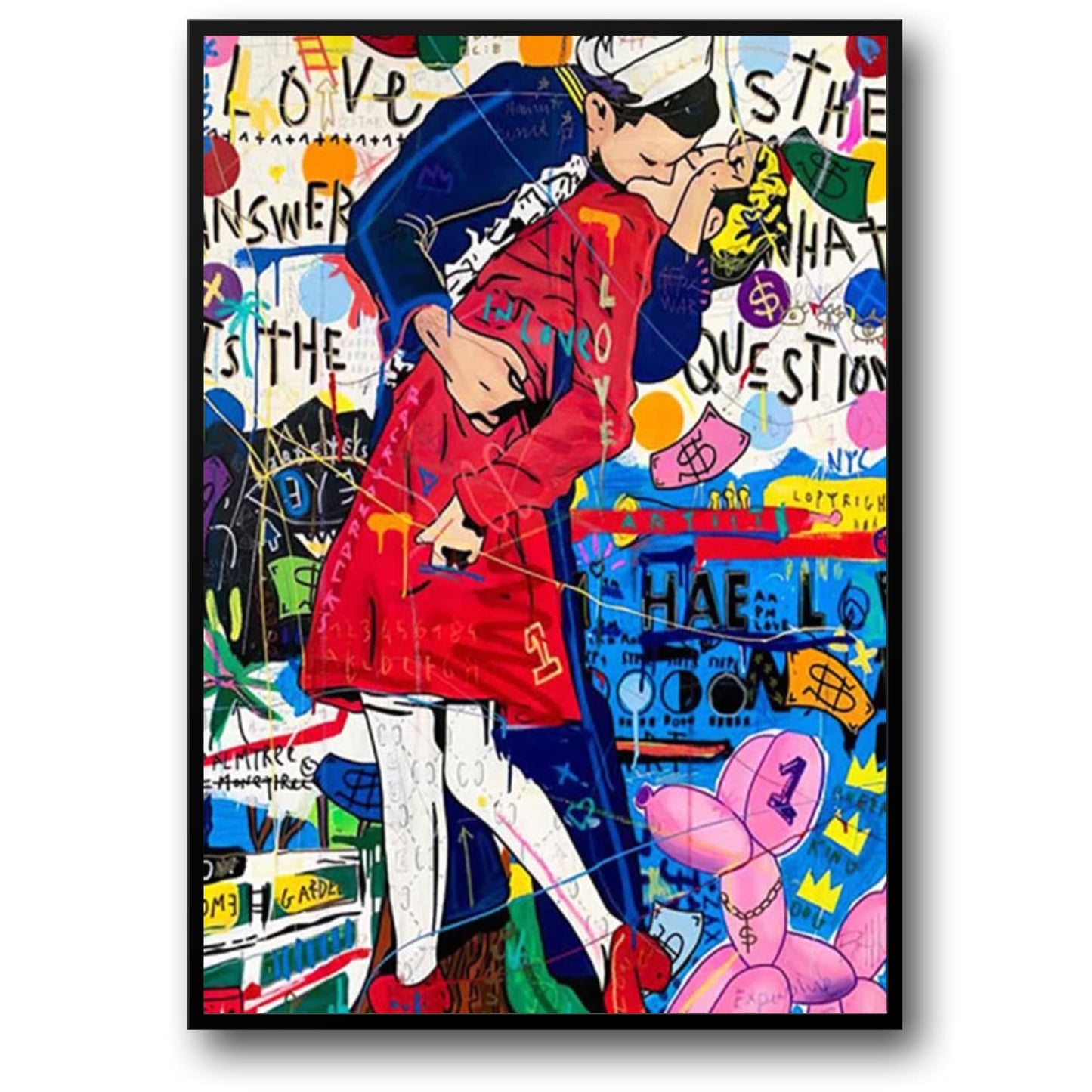 Abstract Queen Portrait Poster | Street Pop Graffiti Art | Canvas Wall Art for Living Room Decor