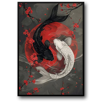Japanese Koi Yin Yang | Ukiyo-e Style