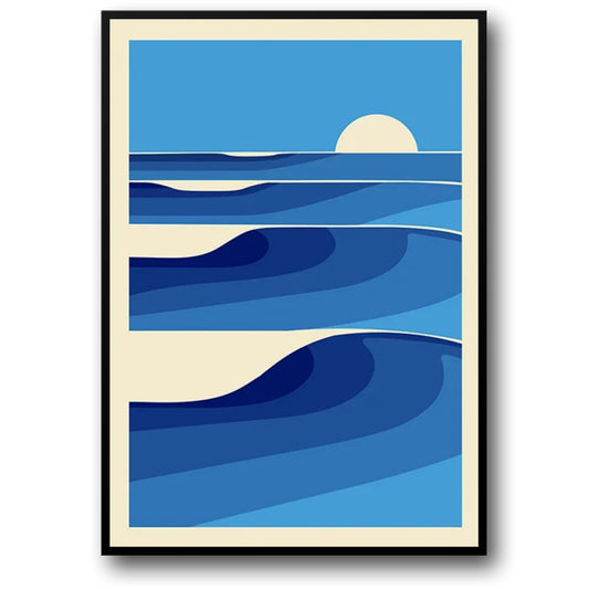Waves | Vintage Pink Cartoon Art | Simplicity Canvas