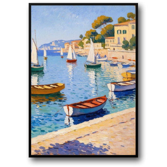 Calming Coastline Poster | Serene Ocean View | Coastal Wall Art Print | Beach Themed Decor | Tranquil Seaside Landscape | Photography Poster | Blue and White Coastal Decor | Bedroom Living Room Art