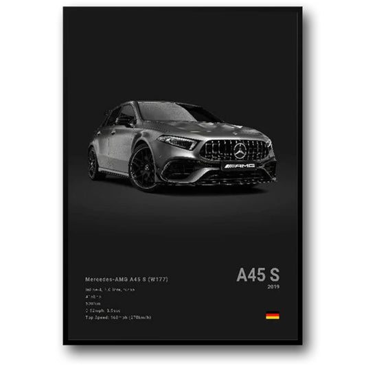 Mercedes A45 S | Engineering Excellence Poster | High-Performance Car Art Print | Automotive Decor for Home and Office
