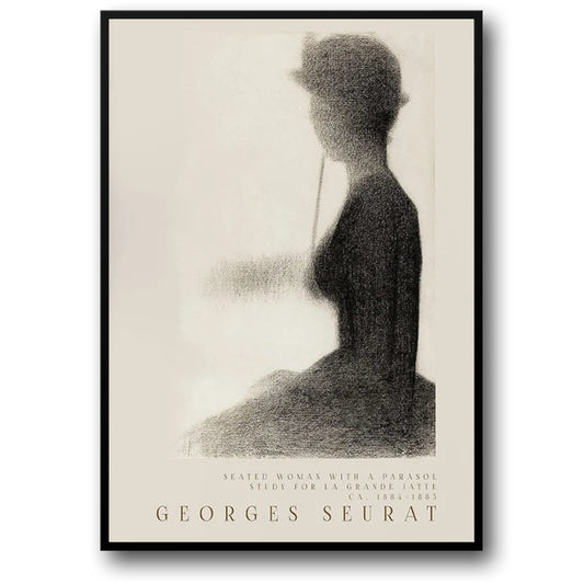 George Seurat | Seated Woman with a Parasol | Impressionist Art Poster | Fine Art Decorative Wall Poster | Home Decor