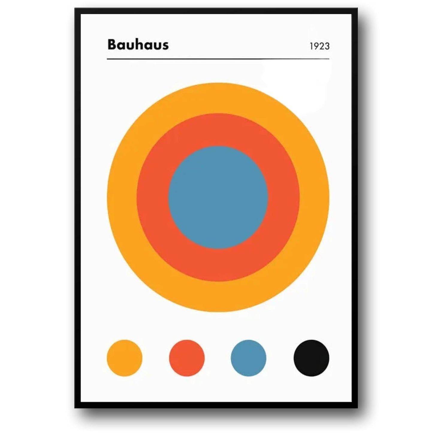 Piet Mondrian | Abstract Composition | Geometric Art | Circle Shades Design | Wall Poster Decor