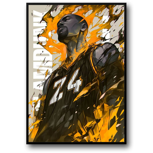 Slam Dunk Poster | Dynamic Tribute to Basketball Excellence | Iconic NBA Athlete Artwork | Celebrating Passion, Power, Achievement | Home Decor