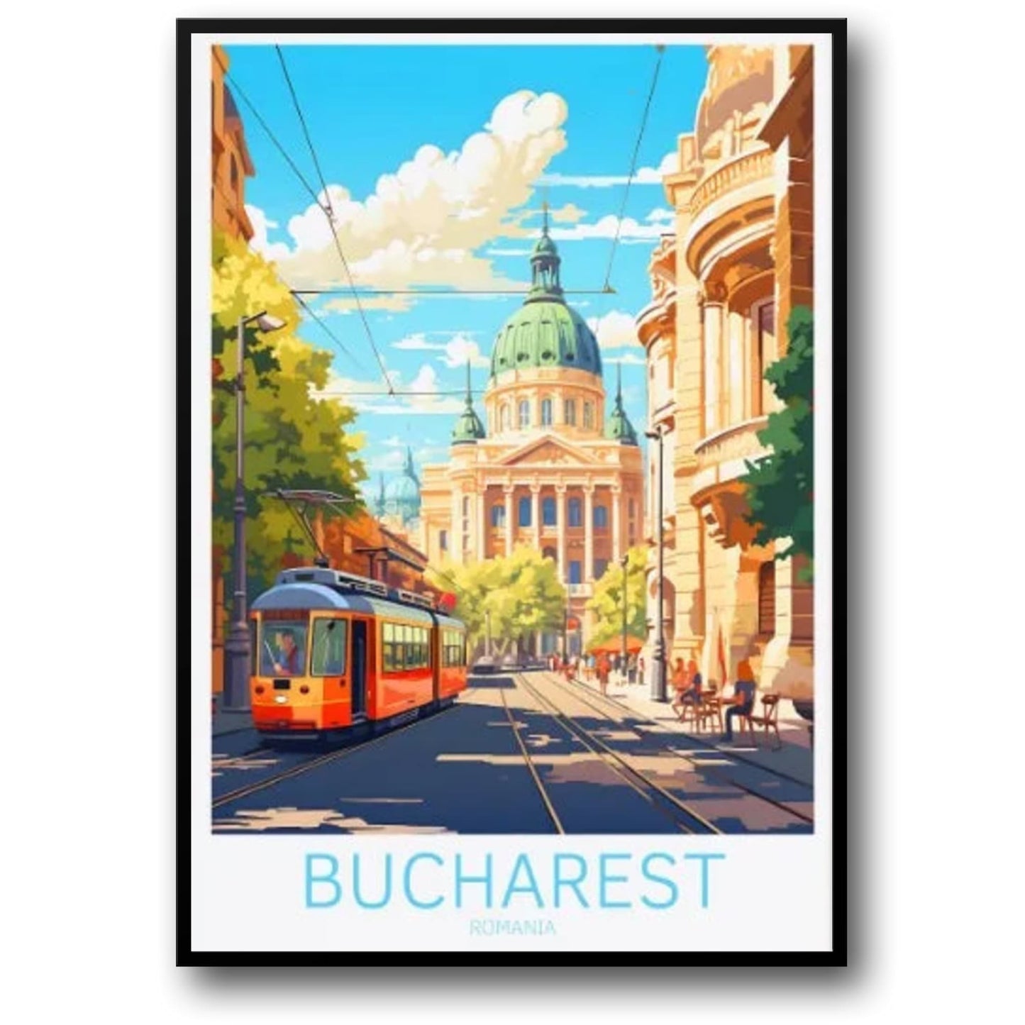 Iconic Destinations | Romanian Athenaeum Poster | Bucharest Architecture Art Print | European Cultural Landmark Decor | Wall Art for Home & Office
