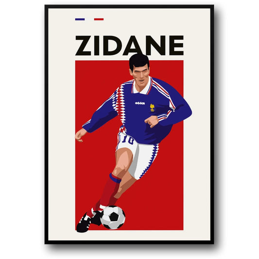 Zinedine Zidane Poster | Football Legend Tribute | Art for Sport Lovers | Home Decor Wall Art