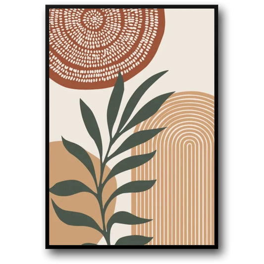 Earth Tones Leaves | Botanical Art Print | Nature Inspired Wall Decor | Modern Minimalist Poster | Home Decor | Neutral Color Palette