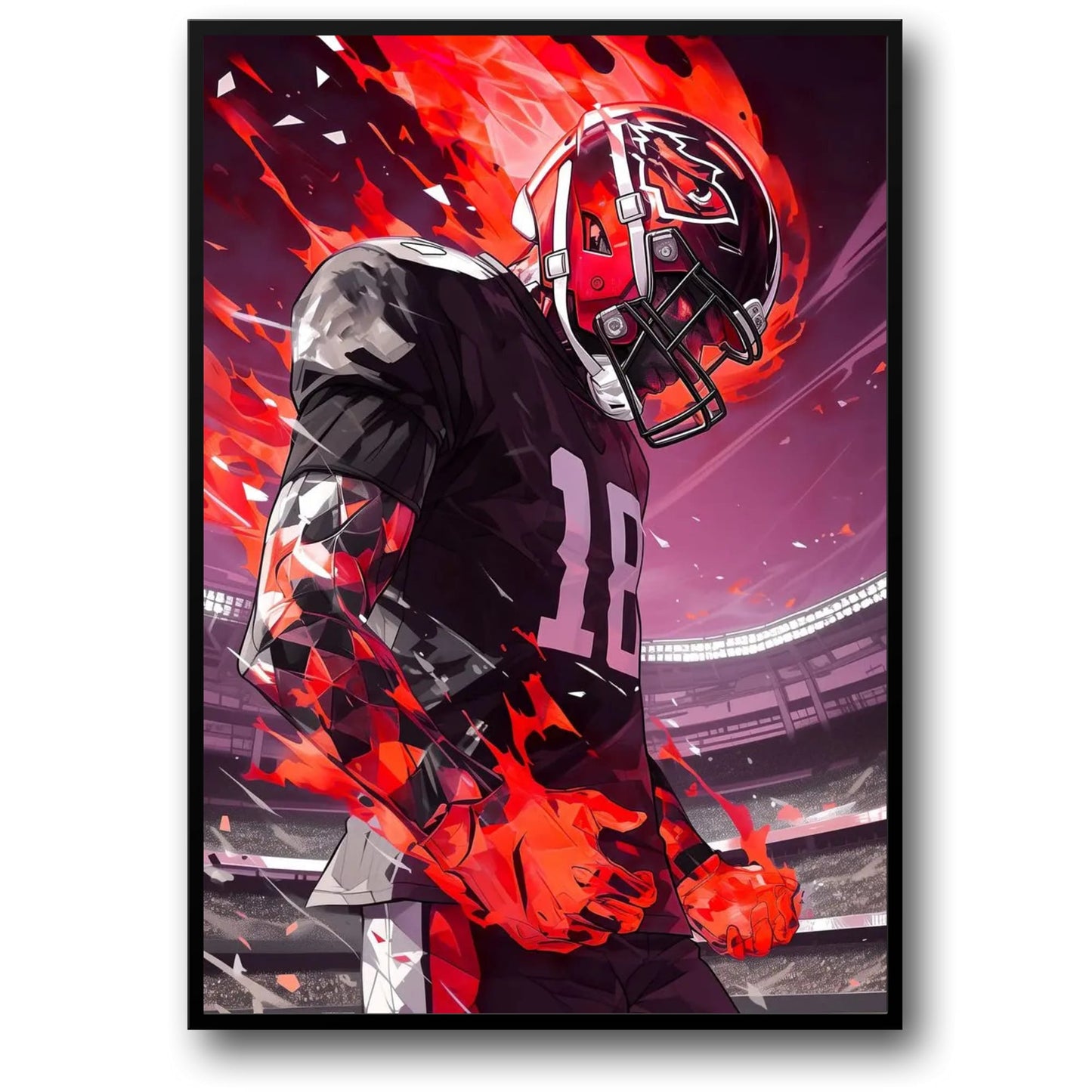 American Football Poster | Dynamic Tribute to Sporting Excellence | Iconic Athlete Artwork | Celebrating Passion, Power, and Achievement | Sports Wall Art