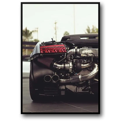 Retro Car Art | Exposed Engine | Urban Speed