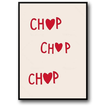 Hand Drawn Minimalist Wall Art | Contemporary Decor Poster | Chop Series Design