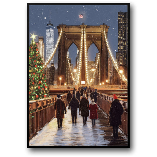 Brooklyn Bridge Night | NYC Festive Skyline