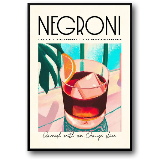 Negroni Cocktail | Vintage Art | Vibrant Party Print