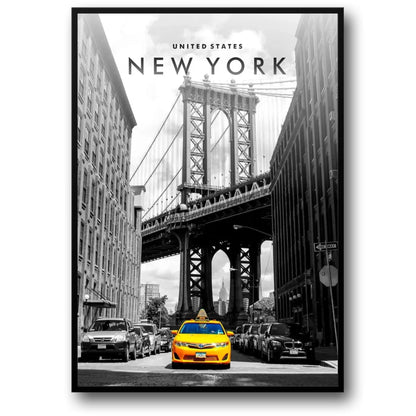 Yellow Taxi in Manhattan | NYC Urban Decor