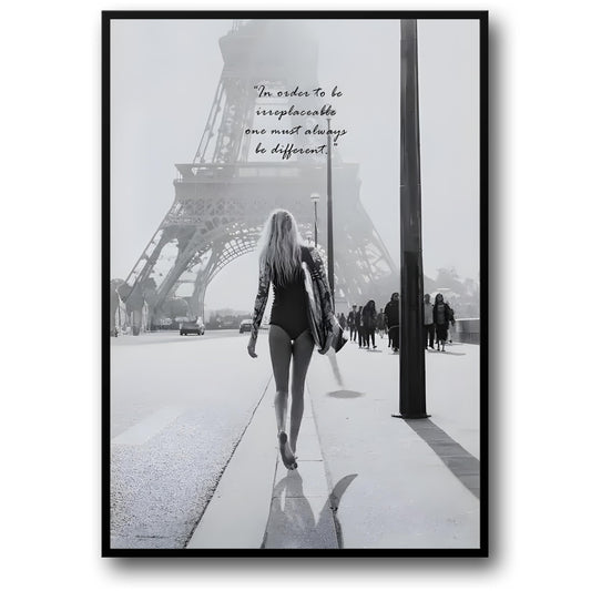 Coco Chanel Silhouette | Parisian Skyline | Inspiring Quote
