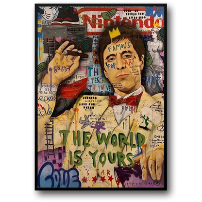 Abstract Pop Queen Graffiti Art Poster Print | Street Wall Art | Canvas Living Room Decor | England Portrait