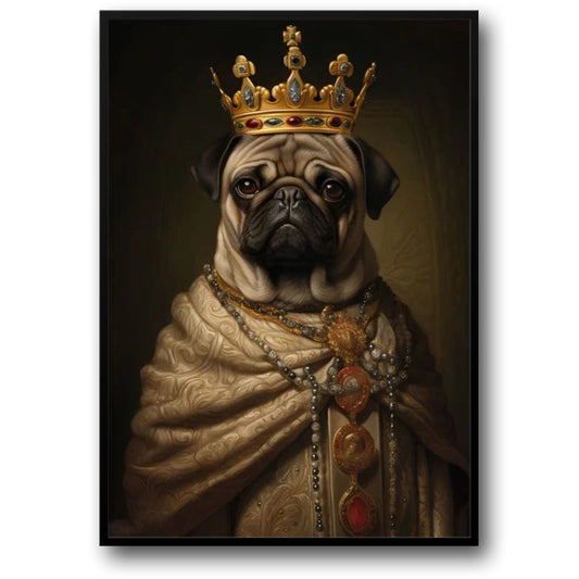 Pug Portrait | Imperial Gold | Majestic Demeanor