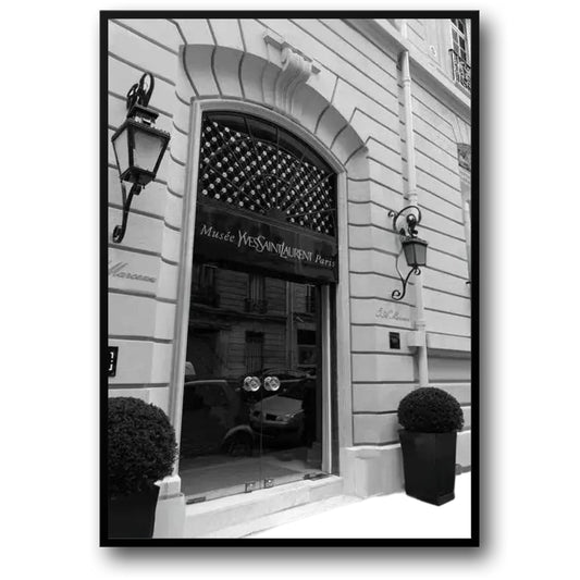Yves Saint Laurent Museum Poster | Paris Silhouettes Skylines | Tribute to Fashion Legends | Home Decor Artwork