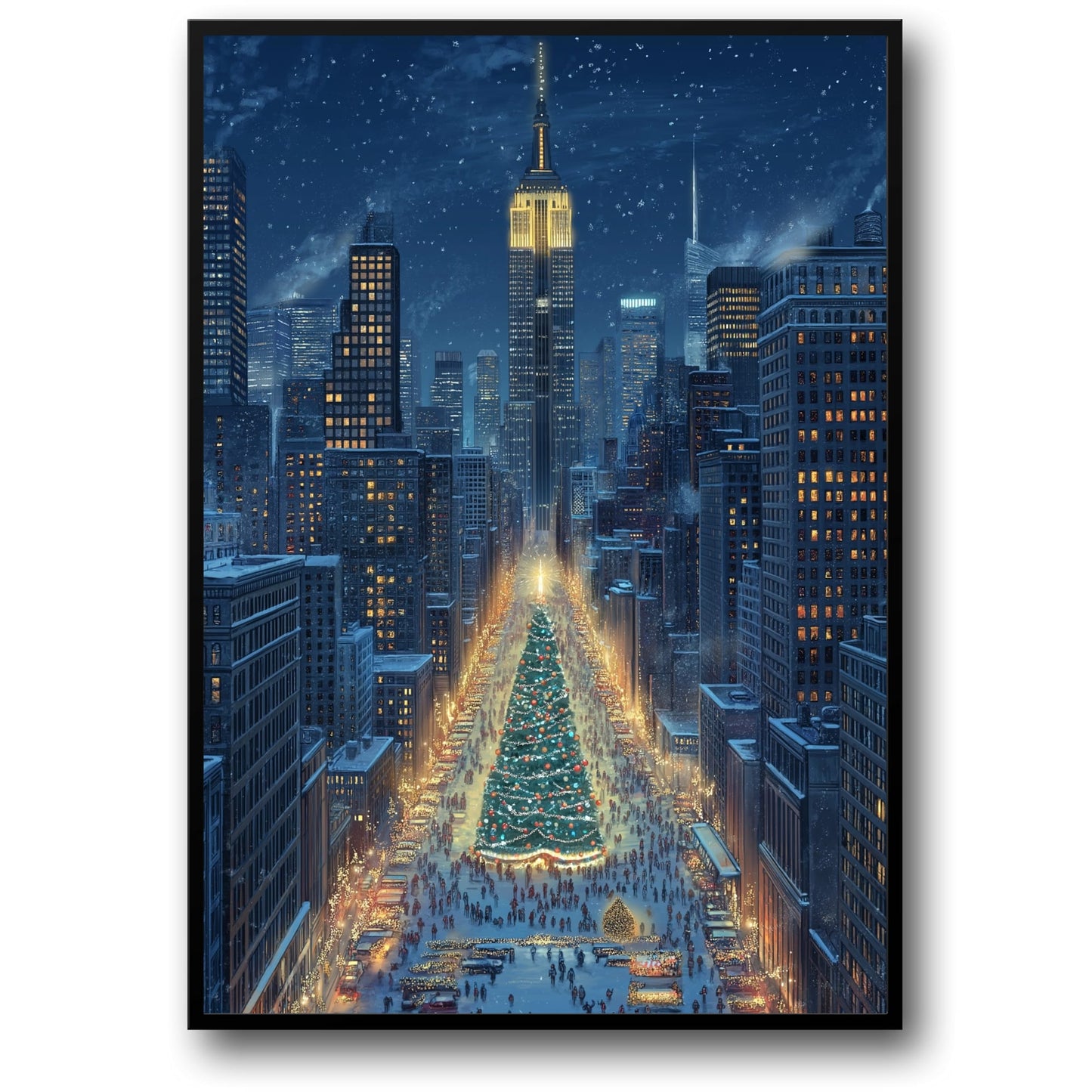 Christmas Tree Cityscape | Festive Winter Night