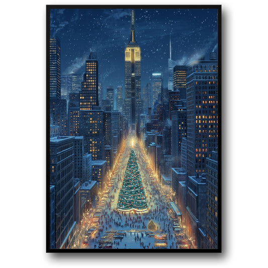 Christmas Tree Cityscape | Festive Night