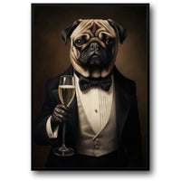 Pug in Black Tie | Classic Charming Style