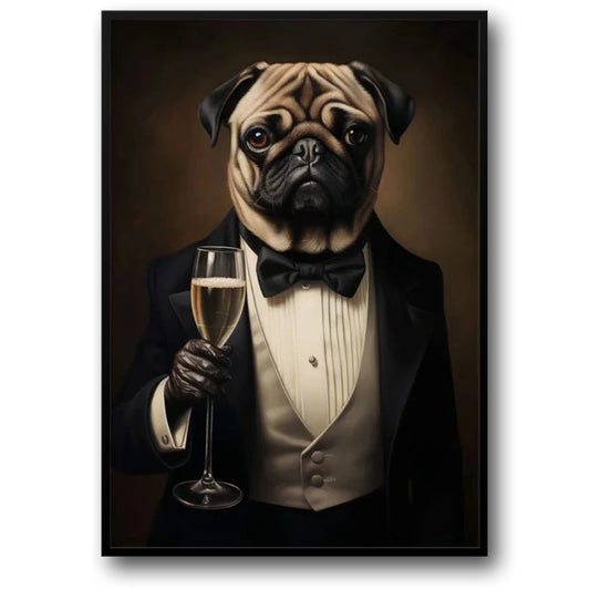 Pug in Black Tie | Classic Charming Style