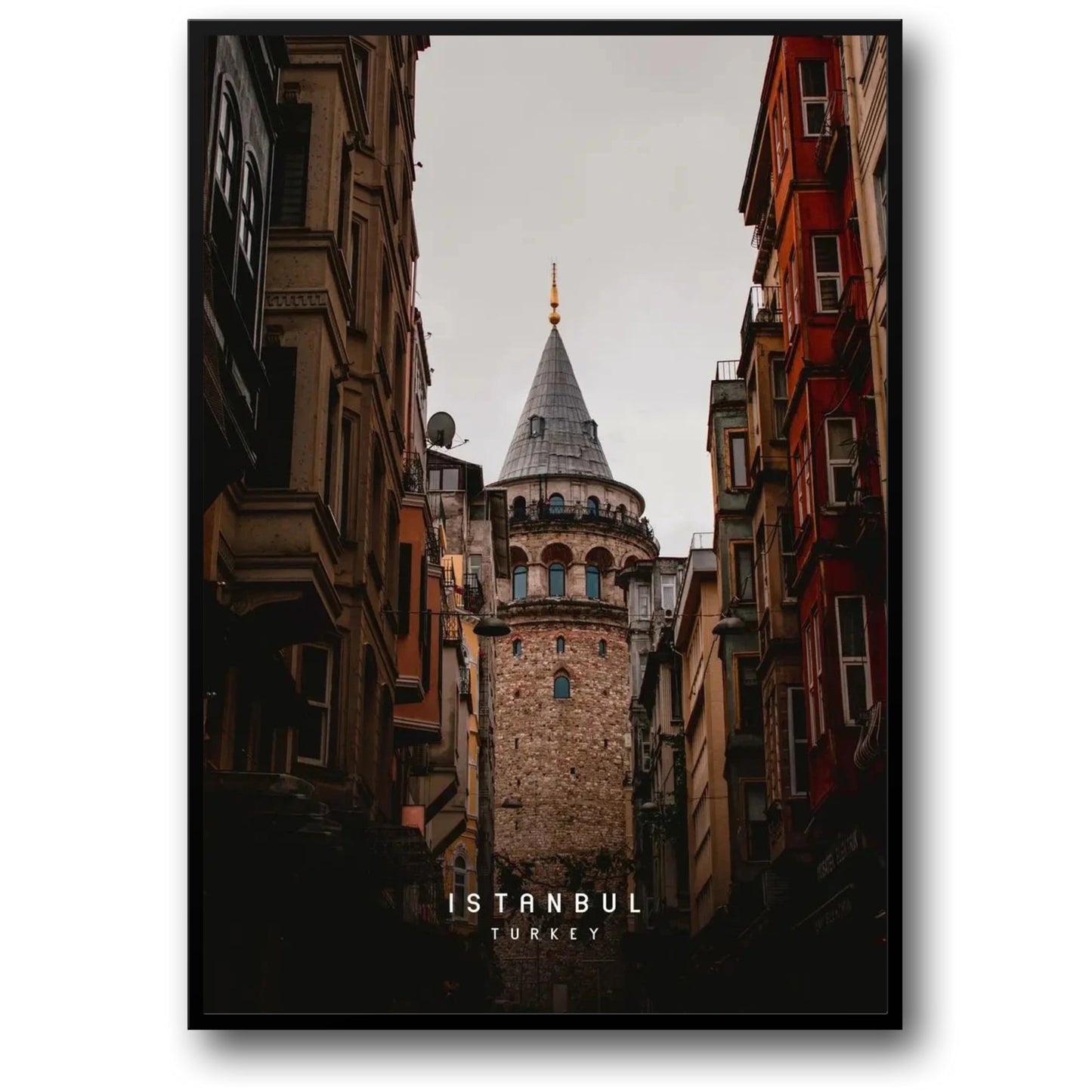 Galata Tower Poster | Historic Istanbul Landmark | Stunning Turkish Architecture | Medieval Stone Tower Art | Wall Decor