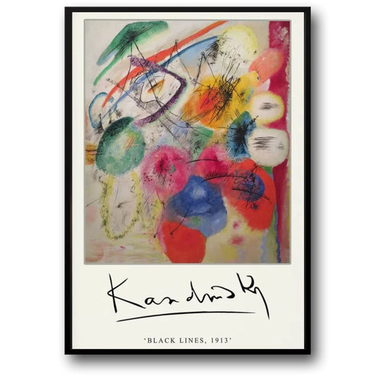 Black Lines | Wassily Kandinsky | 1913 | Vintage Art Exhibition Poster