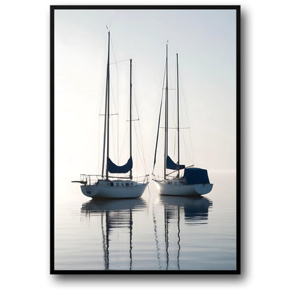 Two Sailing Boats at Sunrise | Vertical Seascape