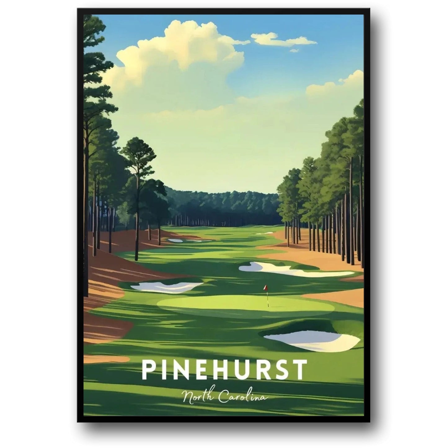 A Tribute To The World's Greatest Golf Courses | Golf Poster | North Carolina | Pinehurst