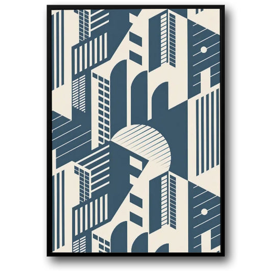 Bauhaus Metropolis Mirage | Abstract Cityscape Poster | Home Decor Artwork | Urban Wall Art