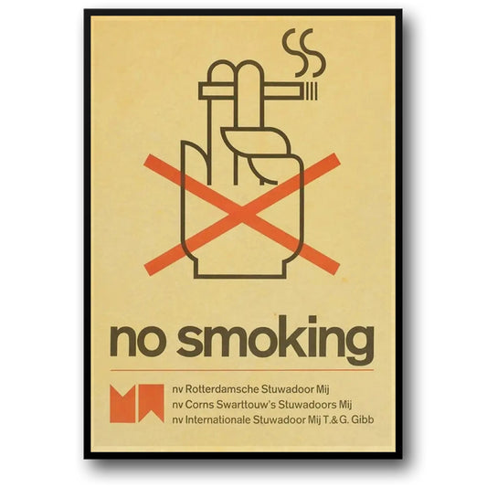 No Smoking Poster | Vintage Warning Sign | Retro Notice | Decorative Wall Art for Home & Office Decor