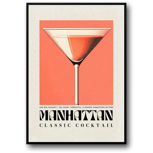 Manhattan Classic Cocktail | Vintage Drink Art