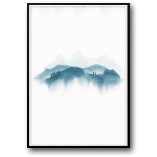Blue Mountains Landscape Poster | Wall Art | Nature Scene | Home & Garden Decor | Visual Artwork | Calm Atmosphere