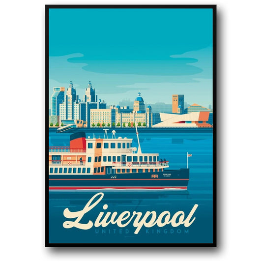 Iconic Liverpool | United Kingdom Travel Poster | Beautiful Landmarks | Home Decor Artwork | Cityscape Print | Wall Art Display